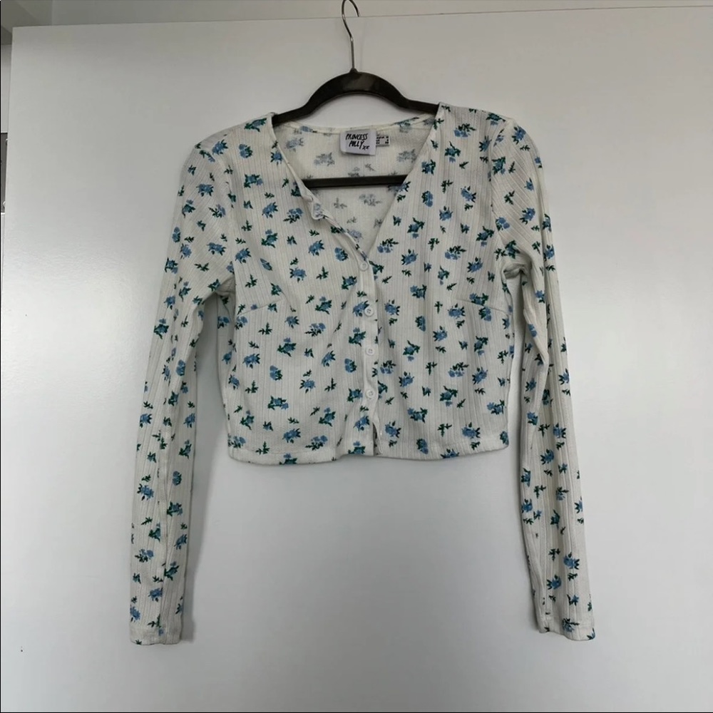 Princess Polly | Blue floral sweater | size 6
